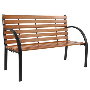 Panca da Giardino/Patio da Esterno da 48 Pollici con Seduta in Legno Massello e Telaio in Acciaio Forato, Tipo di Prodotto: Cappotti da Donna - Product Image 3