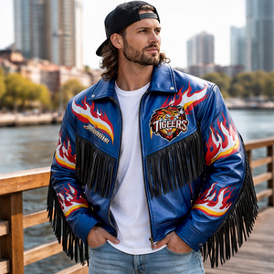 Wholesale Men's Leather <b>Fringe</b> <b>Jacket</b> Custom Design OEM Supplier - Manufacturer Direct Low MOQ - Product Image 6
