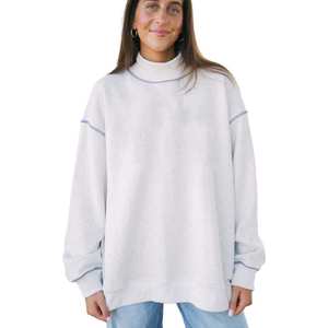 Sudadera Azul con Cuello Redondo, Personalizada con Estampado Universitario, Oversize, Unisex, de Forro Polar Grueso, Estilo Urbano, Ropa al por Mayor - Product Image 5