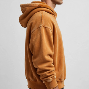 เสื้อฮู้ดดี้โอเวอร์ไซส์ผู้ชาย Amkoor ผ้าฝ้ายฟลีซ 100% ปักลายตัวอักษรด้วยมือ สไตล์ลำลองสำหรับฤดูใบไม้ผลิ - Product Image 4