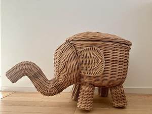 El diseño más hermoso: una cesta de almacenamiento de juguetes con forma de elefante para bebés, una cesta de almacenamiento para bebés hecha de ratán natural tejido. - Product Image 5