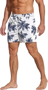 Men's <b>White</b> Plaid Print <b>Cargo</b> Shorts Mid Waist Drawstring Quick Dry Casual with Pockets Back Logo 100% Polyester - Product Image 4
