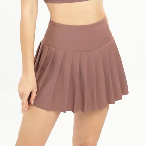 2023 Women High Waisted Pleated Badminton Tennis Skirt School A-Line Skater Skirts with Lining Shorts Spandex/Nylon - Product Image 2