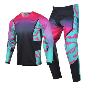 Traje de Motocross Personalizado para Hombre, Talla Grande, Cómodo, Transpirable, de Dos Piezas, Manga Corta, 100% Poliéster, Acolchado Reforzado, OEM Personalizado - Product Image 3