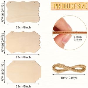 30 Pezzi di Targhe in Legno Rettangolari Non Finite, Grezzi in Legno per Artigianato, Scatole in Legno per Decorazioni da Parete - Product Image 2