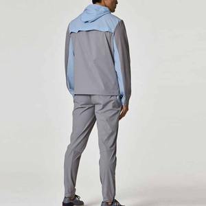 Custom Men's Lightweight Polyester Tracksuit Hooded <b>Zip</b> <b>Up</b> <b>Jacket</b> and Pants Set Athletic Fit Sportswear with Zipper Pockets OEM - Product Image 3