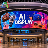 Layar LED Lengkung Fleksibel Bergaransi 2 Tahun, Video Wall P1.5 P2 Panel Lunak 1000nits 8K IP65 Tahan Air Jangka Panjang
