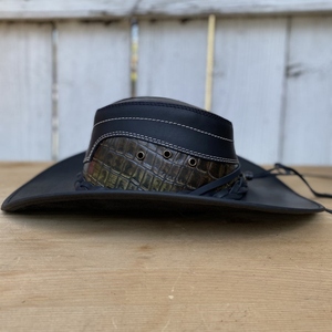 Chapeau de cowboy unisexe réglable, respirant, coupe-vent, pour adultes, 56-58 cm, noir rayé, chapeau de plage d'été - Product Image 3
