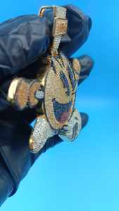 Colgante Personalizado de Personaje de Dibujos Animados Pacman, Plata de Ley 925, Estilo Hip Hop, Joyería de Moda, Colgante Personalizado con Incrustaciones de Diamantes - Product Image 5