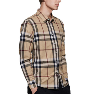 Chemise à carreaux à manches longues pour homme, coupe classique, décontractée, motif tissé, beige, noir, rouge, gris - Product Image 4