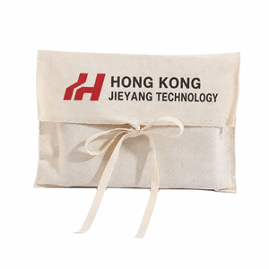 Factory Wholesale Reusable Custom Bow Logo Printed Cotton Canvas Pouch-Recyclable Custom Size Stickers Package Use - Product Image 3