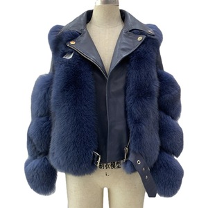 Veste d'hiver chaude en duvet pour femmes, élégante et surdimensionnée, avec col en fourrure de renard véritable, nouvelle collection, pour petites personnes, manteau court tendance - Product Image 1