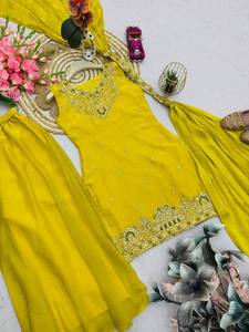 Traje Sharara de Diseñador Indio-Pakistaní, Último Modelo Exclusivo de Alta Calidad, Salwar Kameez, Ropa India Elegante para Mujer, Vestido de Novia - Product Image 5