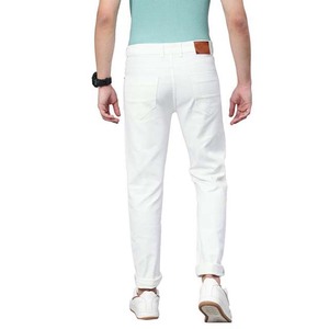 <b>Men's</b> <b>White</b> Slim Fit Straight Leg Denim Jeans Mid Waist Casual Summer Cotton <b>Pants</b> New Arrival Cheap Price <b>Pants</b> Low MOQ - Product Image 3