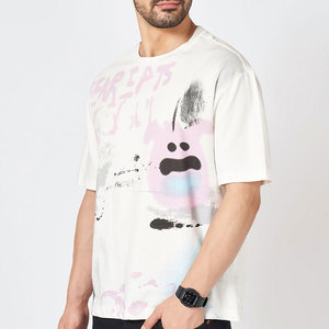 เสื้อยืดโอเวอร์ไซส์แขนสั้นเนื้อหนา 250GSM 280GSM สไตล์เบสิค พิมพ์โลโก้ตามสั่ง - Product Image 5