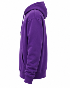 Sweat-shirt à capuche pour homme, violet, logo personnalisé, effet délavé, coupe classique, en coton molletonné, style streetwear décontracté, sweat-shirt à capuche pour homme effet délavé - Product Image 3