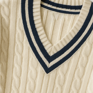 Pull en tricot à col en V pour homme, couleur unie, manches longues, tricot d'automne - Product Image 2