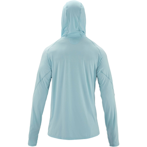 เสื้อฮู้ดดี้แขนยาวสีฟ้าอ่อนสำหรับผู้ชาย ป้องกันรังสียูวี UPF 50 ผลิตจากโพลีเอสเตอร์ เหมาะสำหรับใส่ตกปลา - Product Image 3