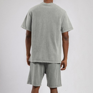 Conjunto de Traje de Verano para Hombre, Personalizado, al por Mayor, de Alta Calidad, Manga Corta, Pantalones Cortos, Delgado, Holgado, Color Sólido, Tejido 100% Algodón, Secado Rápido 2026 - Product Image 2