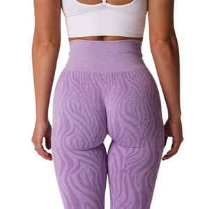High Waist Knitted Animal Print <b>Leggings</b> Full Length Breathable Spandex Nylon Sporty Fit Women's Pants Spring Style - Product Image 5