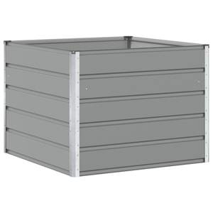Pots et jardinières en acier gris clair 100 x 100 x 75 cm, élégante jardinière pour la décoration extérieure - Product Image 2