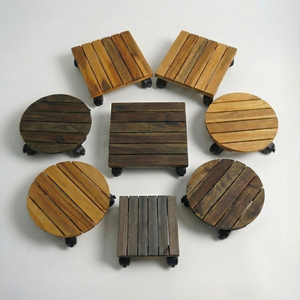 Macetero de Madera de Acacia de Lujo con Forma Cuadrada, Duradero y Ecológico, Disponible en Varios Colores - Product Image 1