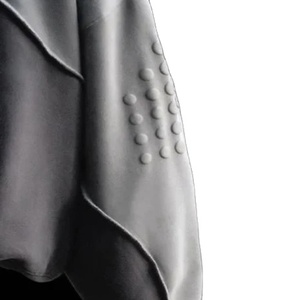 เสื้อฮู้ดโอเวอร์ไซส์แบบสวมศีรษะโอเวอร์ไซส์ผ้าคอตตอนผ้าขนแกะ100% หนาใส่ได้ทั้งชายและหญิง2025โลโก้ออกแบบได้ตามต้องการ - Product Image 3