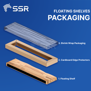 Estantes Flotantes de Madera Resistentes con Soporte Metálico Oculto - Almacenamiento Montado en la Pared que Ahorra Espacio para Baño y Sala de Estar - Product Image 6