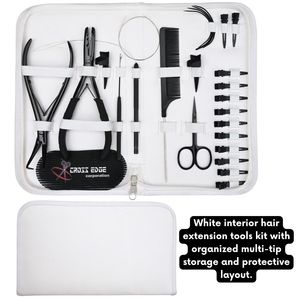 Hair Extension <b>Tools</b> <b>Kit</b> Sectioning Clips Parting Finger Curved Needle <b>Mini</b> Scissors Tail Comb Loop Hook Crimping Remover Plier - Product Image 6