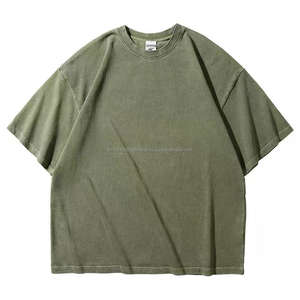 Camisetas Unisex de Algodón 100% con Lavado Ácido de 320G, Fabricante de Camisetas de Hip Hop de Talla Grande para Hombre, Camiseta Vintage de Estilo Urbano - Product Image 1