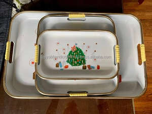 ถาดโลหะเคลือบเคลือบสี่เหลี่ยมกันลื่นสำหรับใส่อาหารพิมพ์ลายตามสั่งสำหรับตกแต่ง - Product Image 6