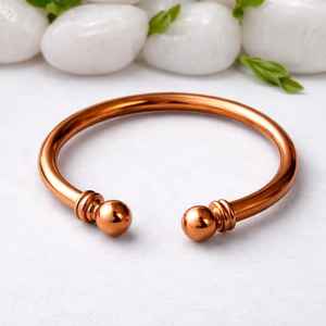 Classic Traditional Magnetic <b>Copper</b> Open Cuff <b>Bangle</b> Metal Craft Handmade Adjustable Lightweight Plain Bracelet for <b>Men</b> Women - Product Image 3