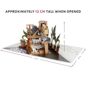 Carte de vœux 3D pop-up Arbre à chat avec scène complexe de chats grimpant pour les amoureux des chats et les défenseurs de la protection animale, carte cadeau d'anniversaire - Product Image 1