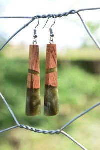 MN EXPORTS <b>Resin</b> & Wood Drop Earrings Handmade Epoxy Wooden Jewelry Elegant Nature Inspired for Women Party Fashion Gift - Product Image 2