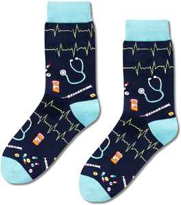 Calcetines Deportivos Térmicos de Punto de Algodón y Elastano Azul Negro Personalizados para Hombre, Diseño Moderno de Invierno, Antibacterianos, OEM, 10 Pares - Product Image 1