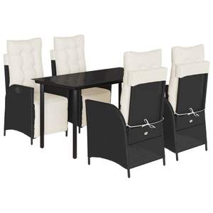 Juego de Comedor para Jardín en Negro y Blanco Crema para Muebles de Patio - Product Image 2