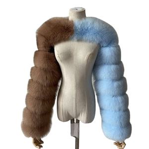 Novedades 2025, Chaqueta de Moda para Mujer, Manga Larga, Top Corto, Sexy, Piel Sintética de Alta Calidad, Abrigo Elegante de Pelo Sintético de Zorro - Product Image 1