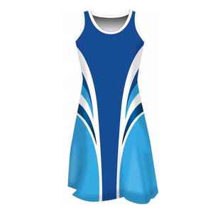 Robe sur mesure sans manches, uniforme de netball entièrement imprimé, jupes imprimées par sublimation, vêtements de sport - Product Image 1