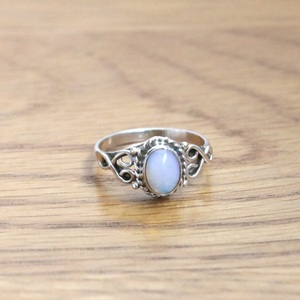Opalite Gemstone <b>Silver</b> <b>Ring</b>, Natural Opal 925 Sterling <b>Silver</b> <b>Statement</b> <b>Ring</b>, Handmade Vintage Jewelry for Women - Product Image 3