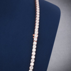 Collar de tenis chapado en oro de 24 pulgadas y 4 mm de plata de ley 925 para mujer, joyería personalizada para boda. - Product Image 5