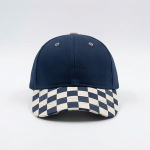 Navy Checkerboard Brim Baseball Caps Trend Apparel Gentlemen <b>Hat</b> Fit Fashion Hot Choice Cotton Breathable Women's Elite <b>Summer</b> - Product Image 1