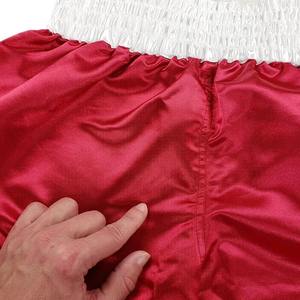 Shorts de boxe Pro-Series Red Sartin : Short d'entraînement professionnel pour hommes avec bande latérale blanche contrastante - Service OEM personnalisé pour équipes - Product Image 3