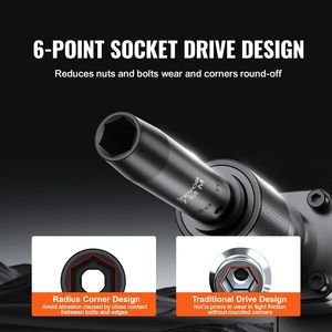 Set presa di impatto per riparazione Auto da 65 pezzi 1/2 \ "3/8 di azionamento \" SAE 1-1/4 \ "metrica 6 punti Cr-V in lega di acciaio resistente - Product Image 4