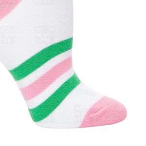 <b>White</b> Pink Green Stripe Crew <b>Socks</b> Cotton Blend Athletic <b>Socks</b> Casual Daily Wear Foot <b>Socks</b> Comfortable Fashion Accessories For - Product Image 5