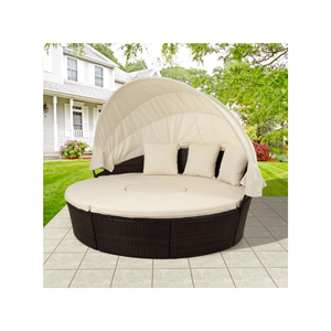 185 Modern Rattan Wicker Foldable Durable <b>Sun</b> <b>Loungers</b> Swimming Pool Outdoor <b>Cushions</b> 100% Polyester Sunbeds Wholesale - Product Image 5