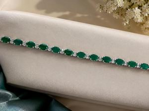Green Onyx Tennis <b>Bracelet</b> 925 Sterling Silver Channel Setting Women's Classic Style Everyday Wear - Product Image 2