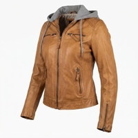Blouson à capuche en cuir de vachette marron pour homme – Qualité supérieure, décontracté, hiver, fermeture éclair intégrale, respirant, teint uni, personnalisable, OEM, vente en gros