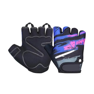 Training Sublimation Cycling <b>Gloves</b> Half Finger Printed Pattern Secure Closure Adult Youth Road Racing <b>Gloves</b> OEM Cycling <b>Gloves</b> - Product Image 1