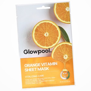 Masque visage coréen GLOWPOOL, masque en feuille à la vitamine orange, K-Beauty coréen, fabriqué en Corée, masque facial fonctionnel. - Product Image 1