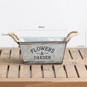Bac à plantes vintage style ferme, galvanisé, idéal pour la plantation intérieure ou extérieure de fleurs, d'herbes et de légumes. - Product Image 3